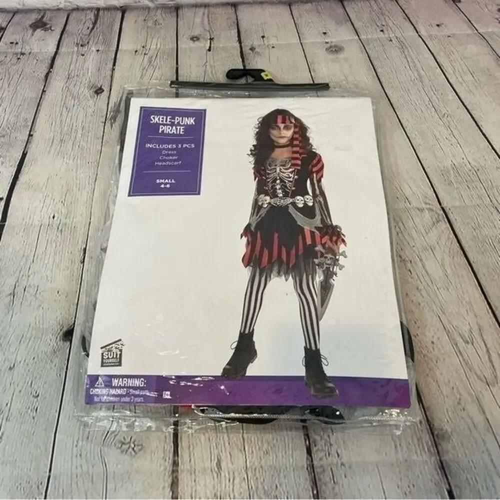 Suit Yourselves Skele-Punk Pirate Kids Halloween Costume Sz: S NWT - Picture 1 of 4